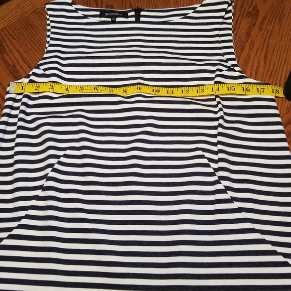 Lafayette 148 NY Striped Sleeveless Shift Dress - Picture 7 of 8